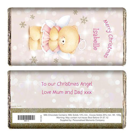 Personalised Forever Friends Christmas Angel 100g Chocolate Bar Extra Image 1